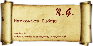 Markovics György névjegykártya