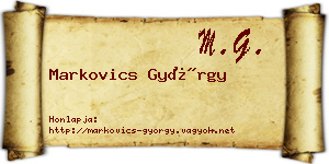 Markovics György névjegykártya