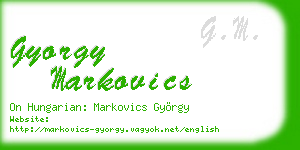gyorgy markovics business card